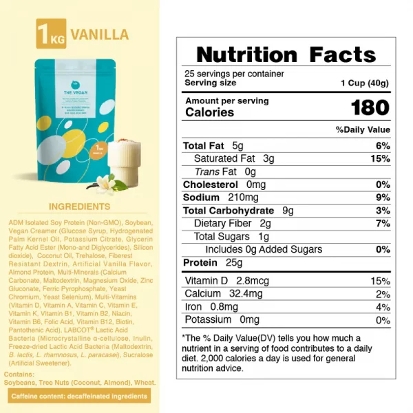 【THE VEGAN】Classic Plant-Based Protein - Vanilla (1kg) - Image 8