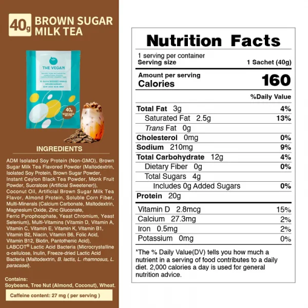 【THE VEGAN】Classic Plant-Based Protein - Brown Sugar Milk Tea (40g) - Image 7