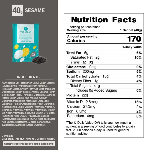 【THE VEGAN】Classic Plant-Based Protein - Sesame (40g) - Image 7
