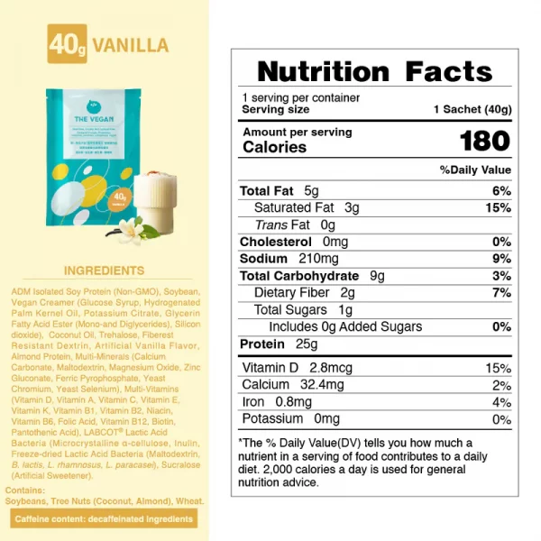 【THE VEGAN】Classic Plant-Based Protein - Vanilla (40g) - Image 7
