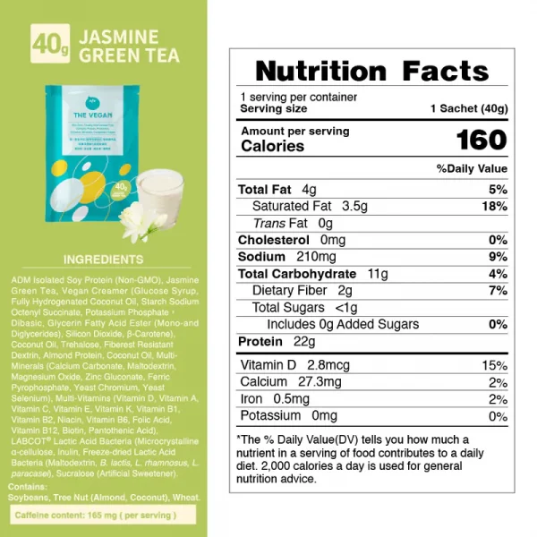 【THE VEGAN】Classic Plant-Based Protein - Jasmine Green Tea (40g) - Image 8
