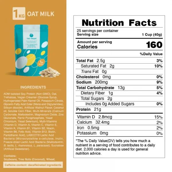 【THE VEGAN】Classic Plant-Based Protein - Oat Ｍilk (1kg) - Image 7