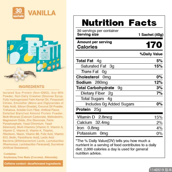 【THE VEGAN】Classic Plant-Based Protein - Vanilla (Box of 30 sachets) - Image 8