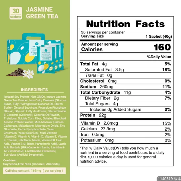 【THE VEGAN】Classic Plant-Based Protein - Jasmine Green Tea (Box of 30 sachets) - Image 7